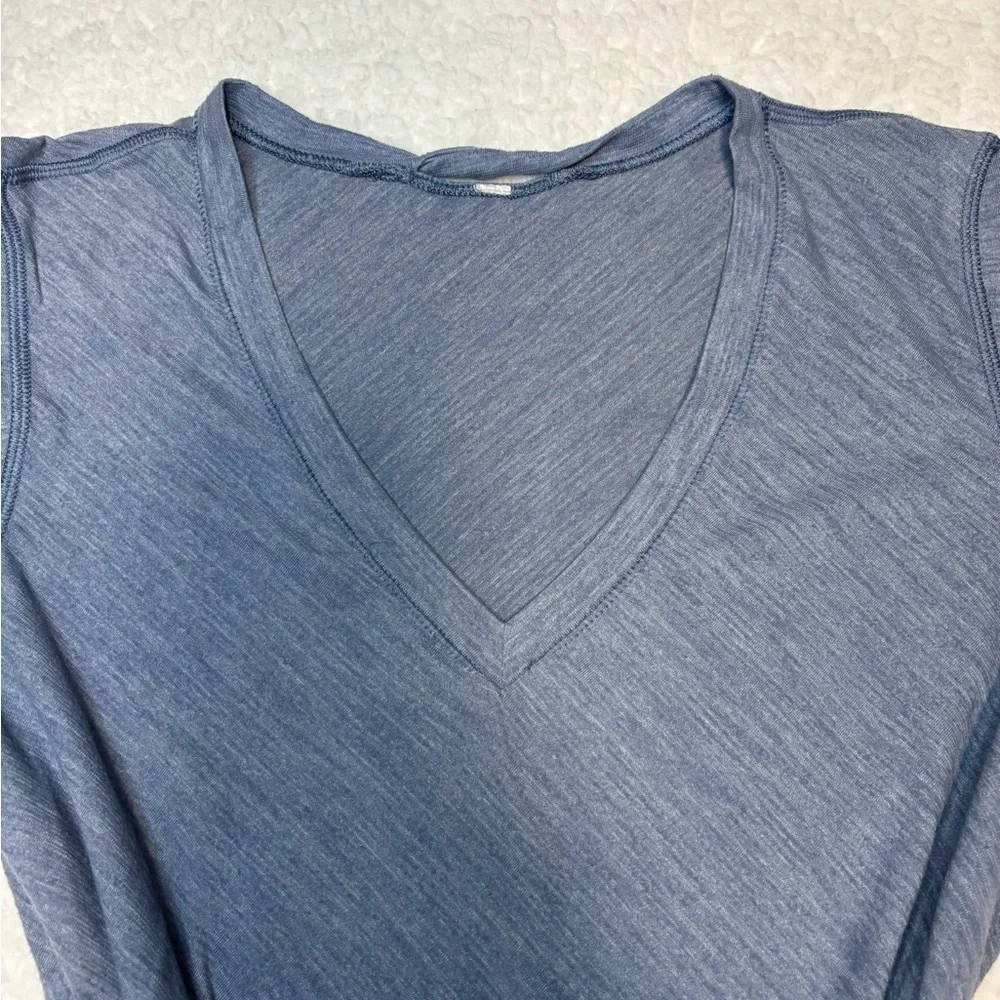 Lululemon Women Heathered Blue What The Sport Short Sleeve Tee